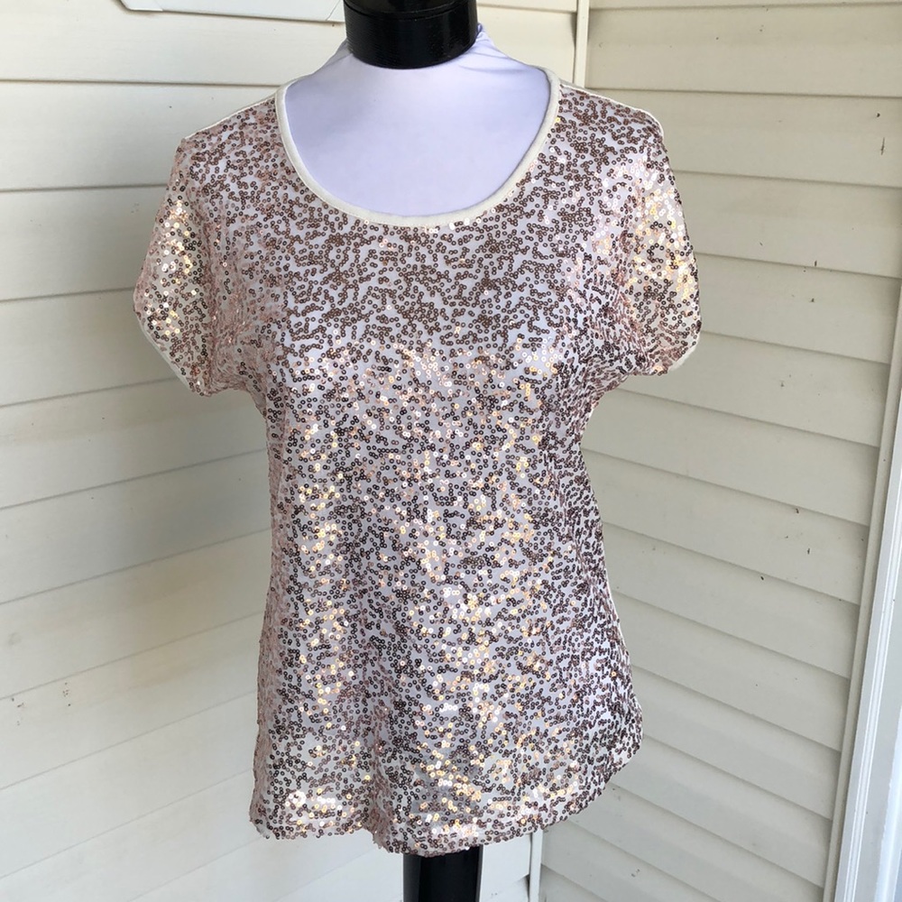 Charlotte Russe rose gold sequined top